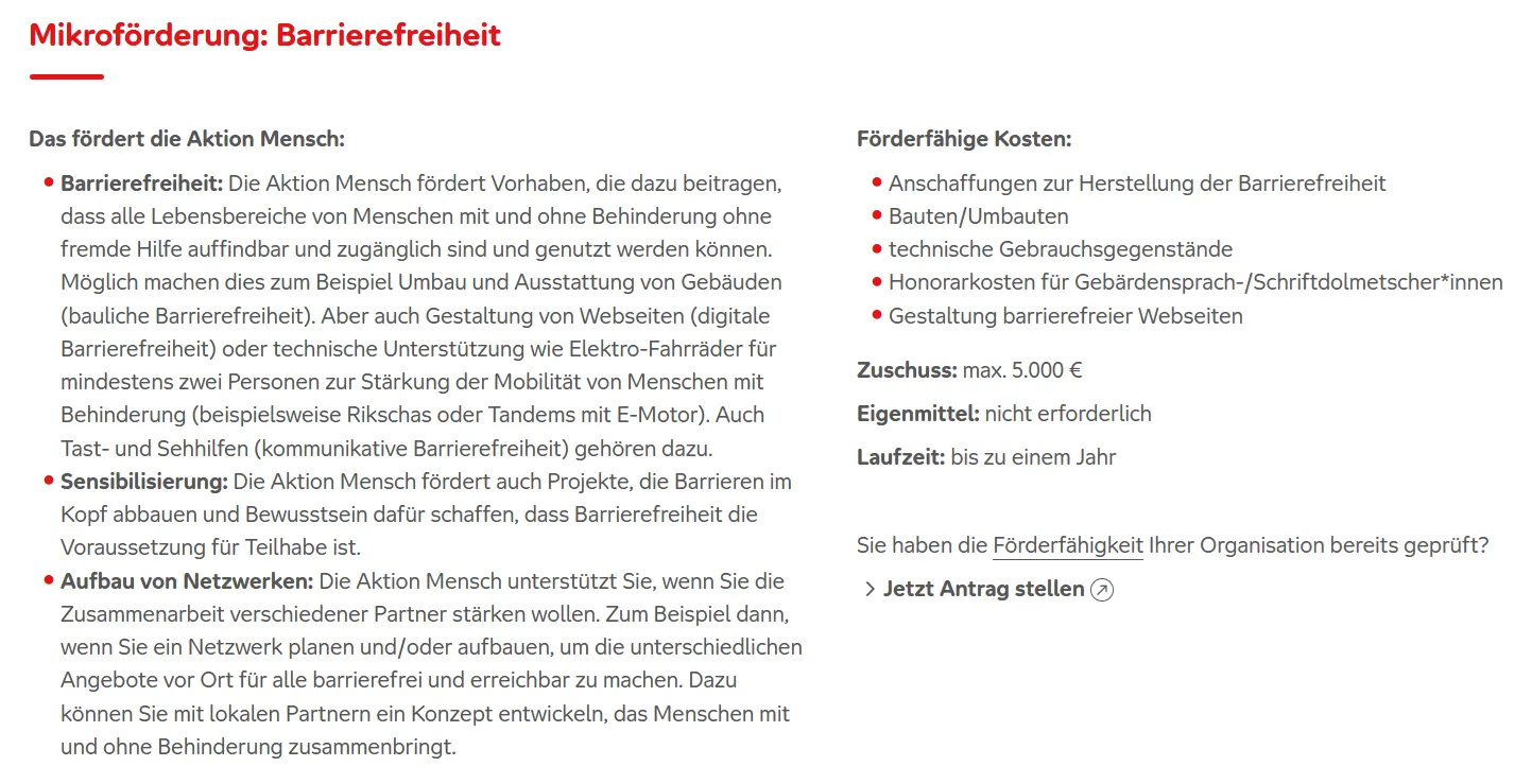 Förderung für Vereine zitiert von der Aktion Mensch 5.000€ Förderung für Vereine durch Aktion Mensch