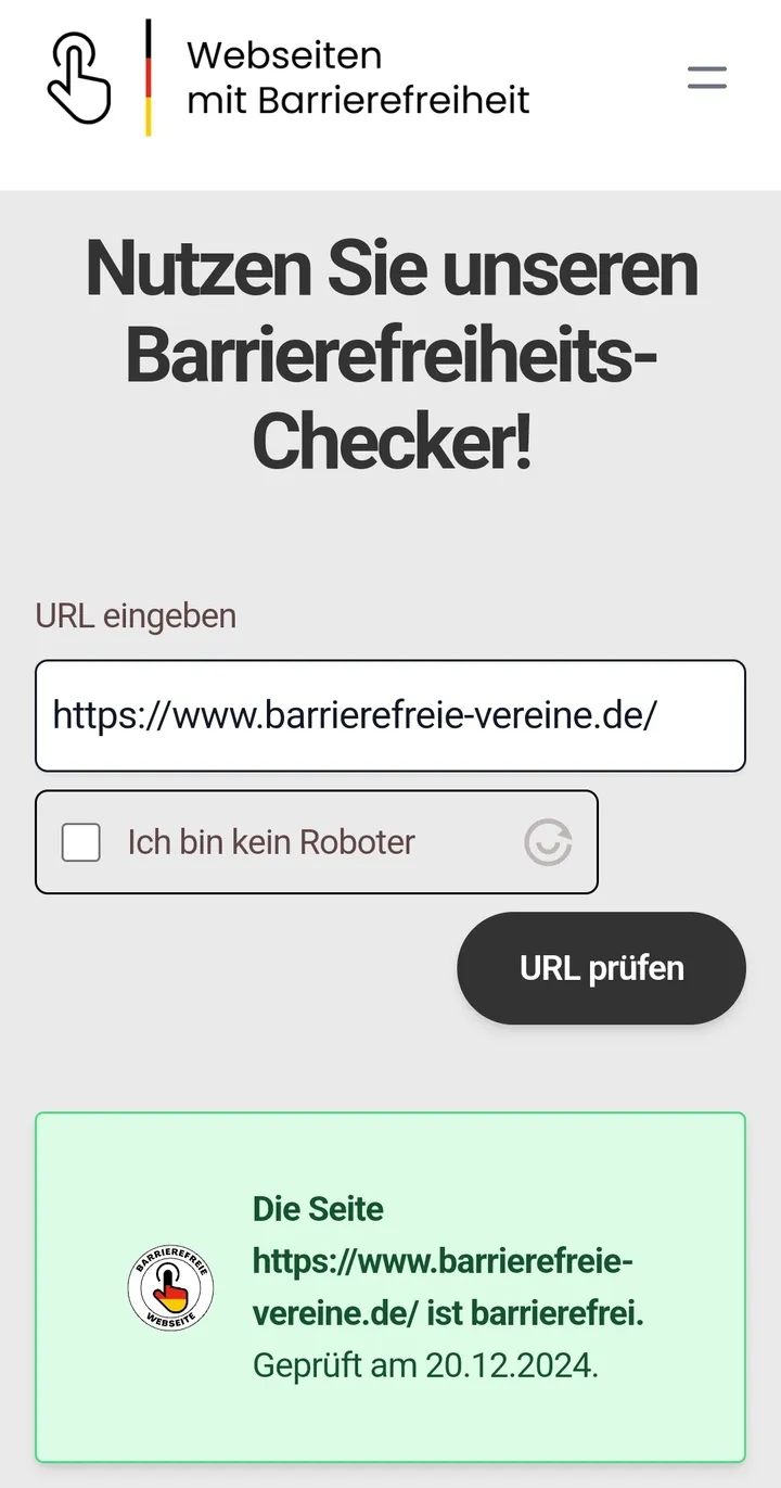 Siegel für Barrierefreiheit Siegel für eine barrierefreie Website